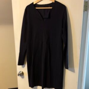 COS Navy v neck collar dress
